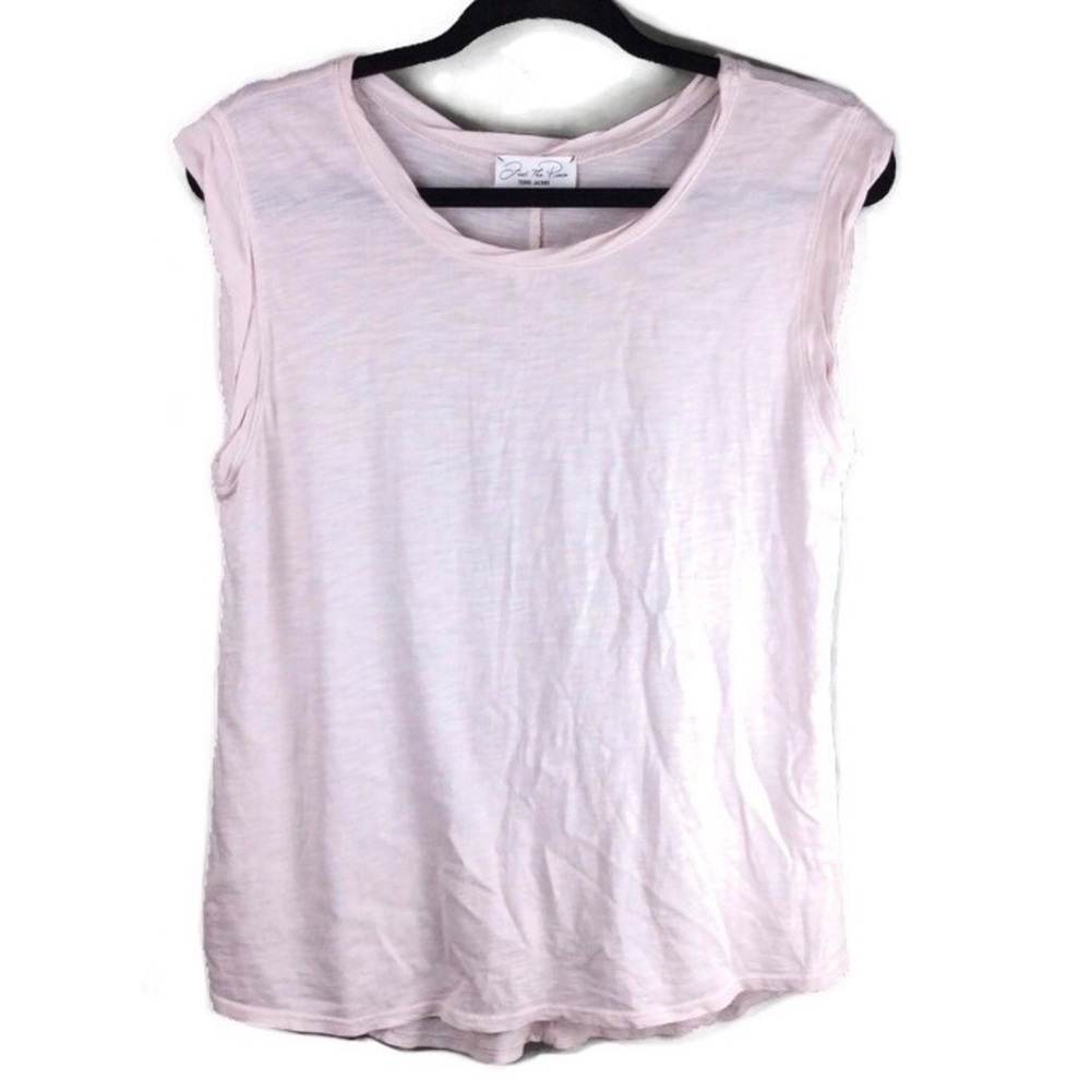 Feel The Piece Terre Jacobs Twisted Trim Pale Pink Crewneck Tank Sz Medium/Large